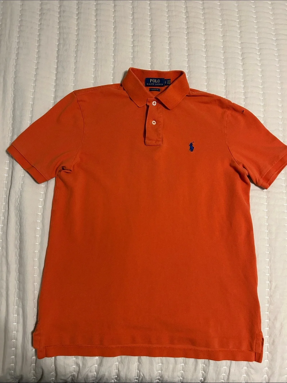 Ralph Lauren Orange Polo with Navy Pony